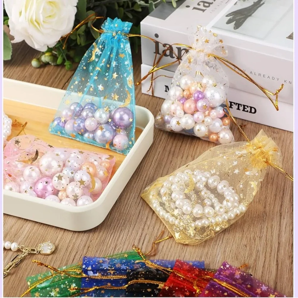 Organza Gift Bags with Gold Moon and Stars - 20 pieces - BUY NOW